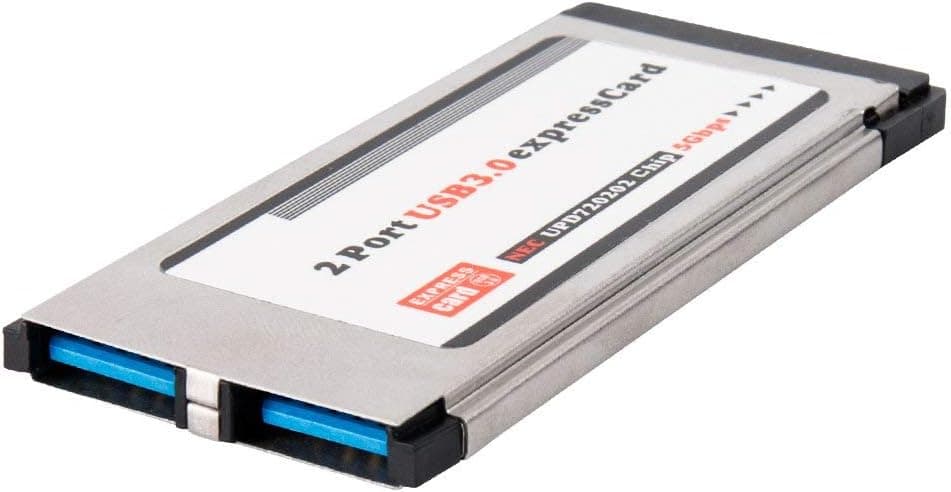 QNINE 34mm Express Card USB 3.0 Adapter 2 Port for Laptop PC