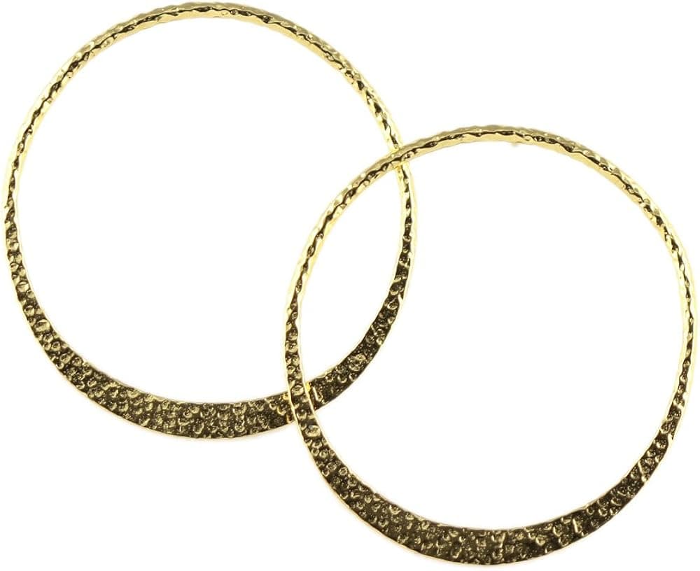 Jose Suarez Textured Gold Forward Facing Hoop Earrings