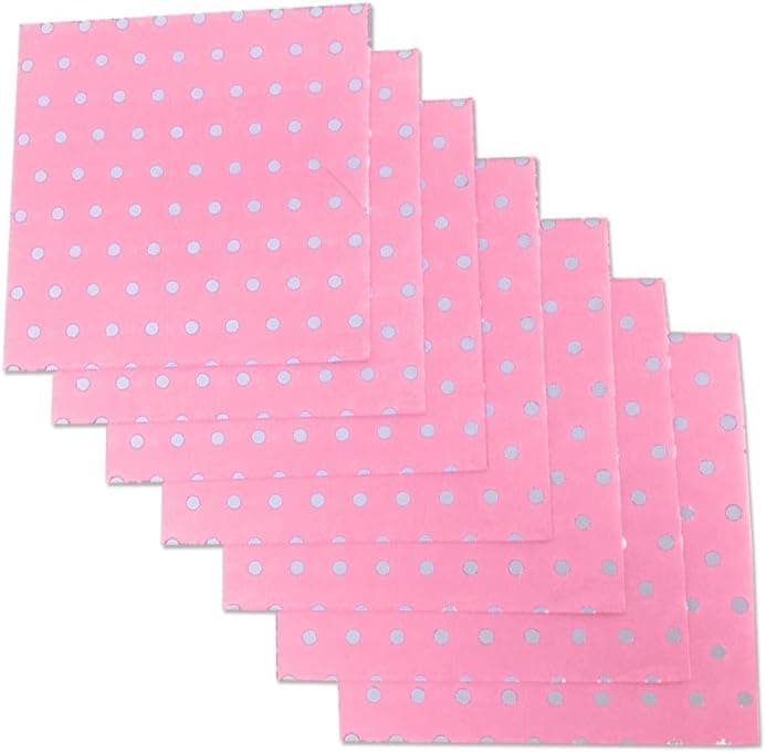 Pink and White Polka Dot Party Napkins, 40 Count, 6.5" X 6.5" Premium Luncheon Napkins. Perfect For Parties, Birthdays, Weddings, Reunions And Much More. By Premium Disposables.