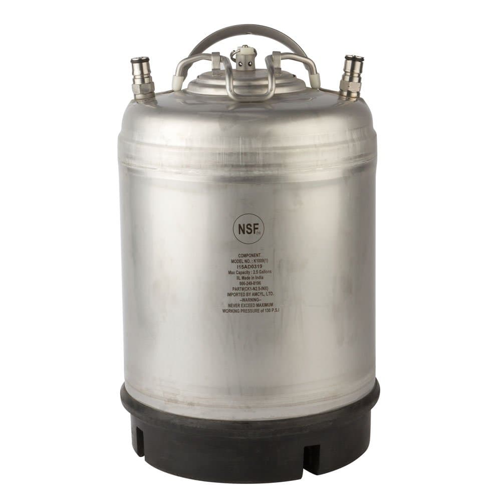 2.5 Gallon Amcyl Keg New Ball Lock Single Handle