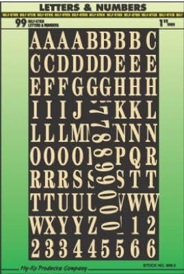 Hy-Ko MM-2 1" Gold Self-Stick Numbers & Letters Pack