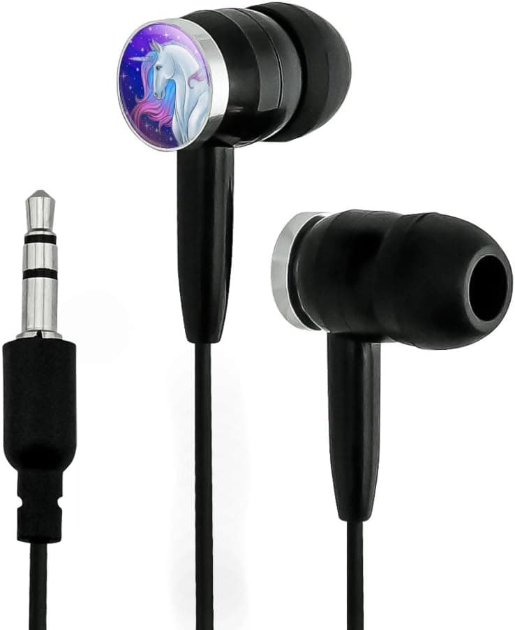 GRAPHICS & MORE Majestic Unicorn Pink Purple Blue Novelty in-Ear Earbud Headphones