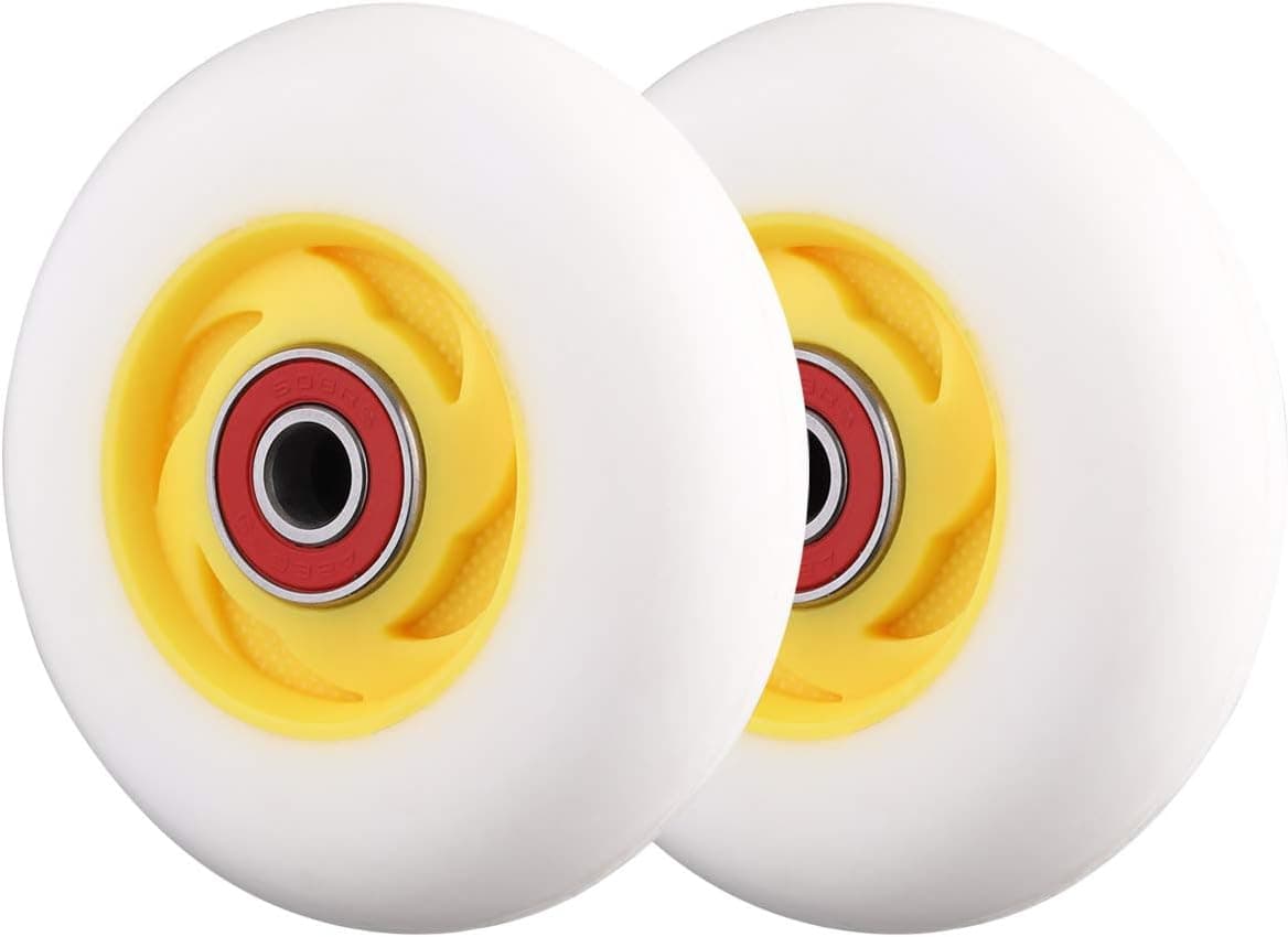 WHEELGOO 78mm Light Up PU Caster Board Replacement Wheel Set Compatible with Razor Ripstick RipStik Classic, Air, DLX, G, Ripsurf (Pair) (Yellow)