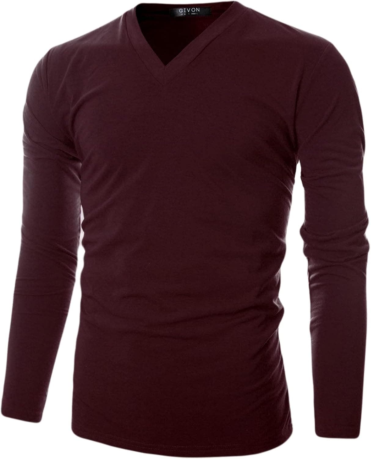 GIVON Mens V Neck T Shirts Slim Fit Long Sleeve Lightweight Thermal Tops