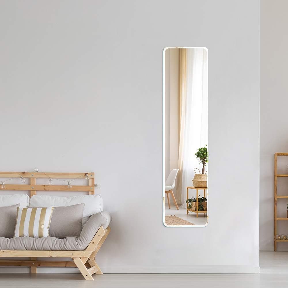 Frameless Full Length Mirror, Wall Mirror Full Length, Full Body Mirror, Round Corner and Bevel Edge Design, 12"×47"