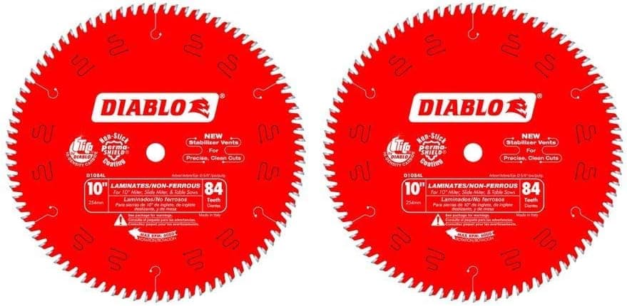 Diablo D1084L 10" x 84 Tooth TCG Blade 2-Pack