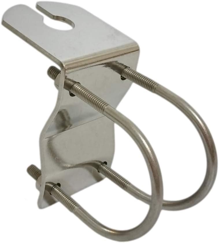 UngSung Antenna Crossbar Clamp Mount Bracket L Type with U Bolts Accepted SO-239, 3/8" x24 CB Stud, N Connector for Amateur Ham, CB, Mobile Antenna or Lights, Flag Mounting to Vehicle BullBar Bumper