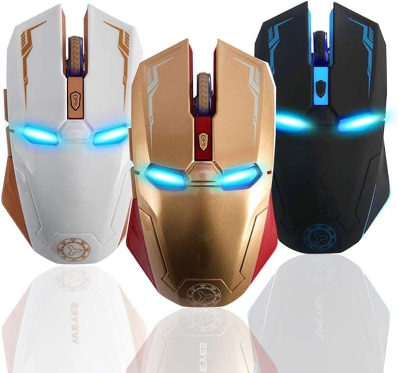 2.4 GHz Wireless Mouse, Six-Button Silent Wireless Computer Mice with 1200/1600/2400 Adjustable Portable USB Mouse for Desktop/Laptop/PC(Gold)