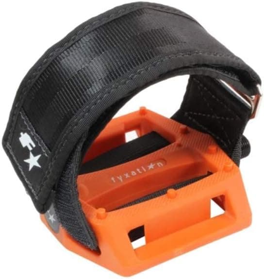 Fyxation Gates Pedal Strap Kit with Orange Pedal and Black Straps