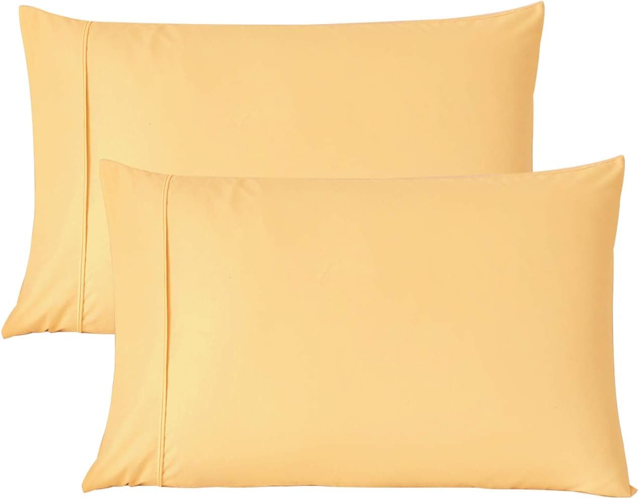 Microfiber Pillowcase for Hair and Skin, 2-Pack – Queen (20 x 30 inches) Brushed Microfiber Pillow Cases, Super Soft Stain, Wrinkle Resistant Pillow Cover with Envelop Closure (Queen, Beige)