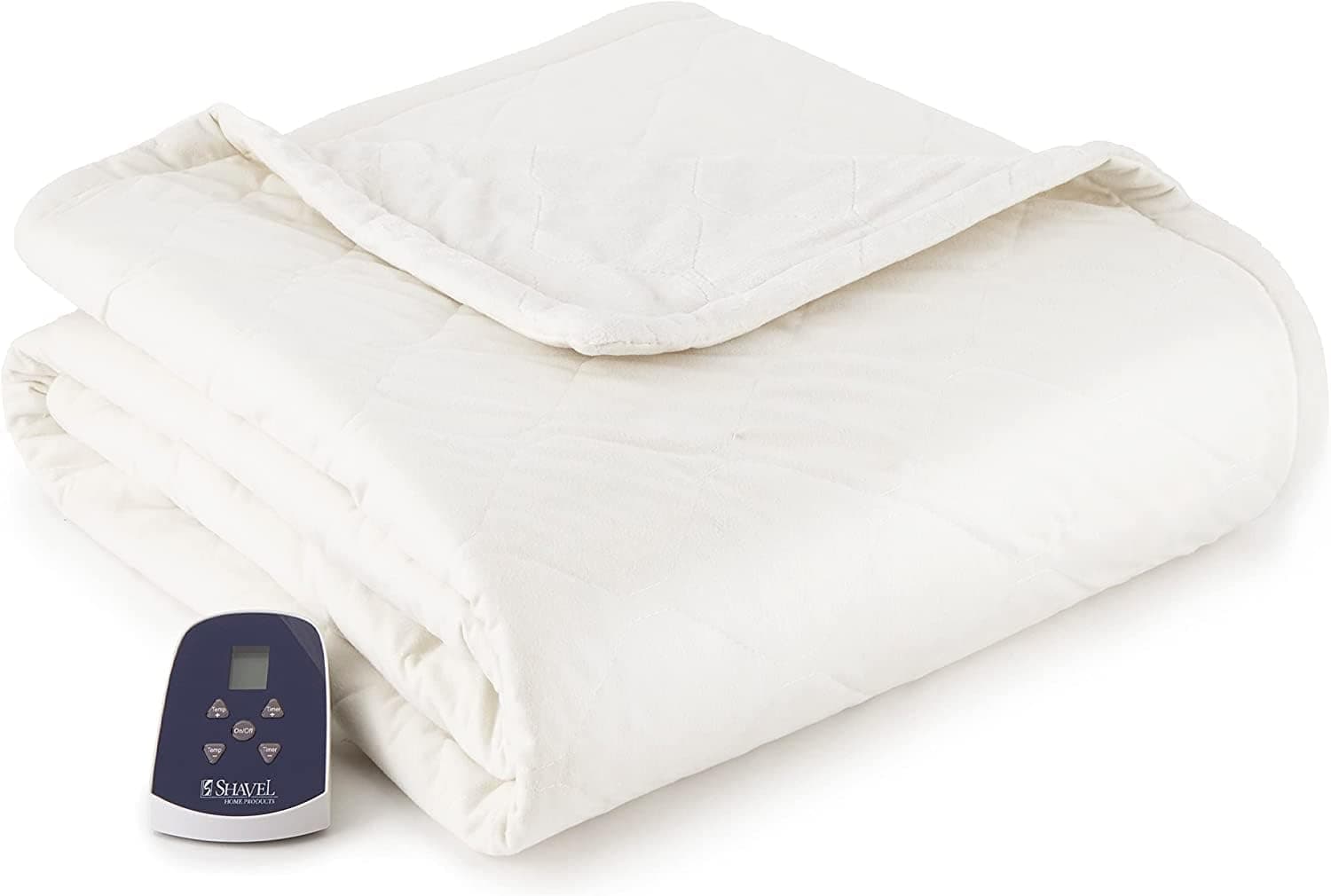 Thermee Micro Flannel Heated Oversized Throw, Twin Size, Micro Flannel to Ultra Velvet Electric Blanket with 10 Heat Levels, 10 Hour Auto Shut Off, 62x84 Inches, Cream