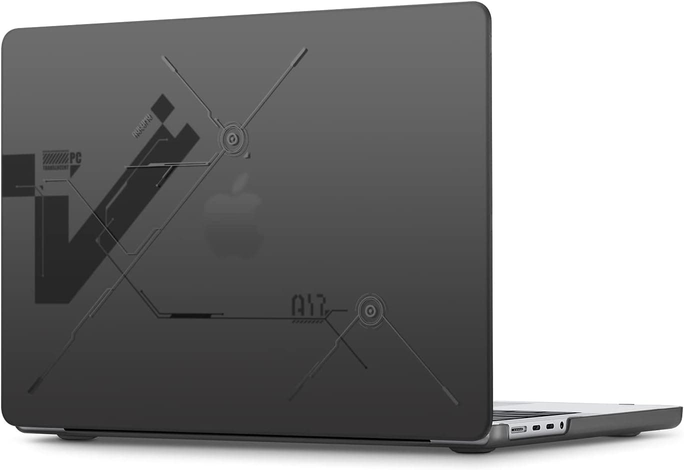 Aulumu A17 Hard Shell Case for MacBook Pro 14 inch A2779 M2 & A2442 M1 Pro/Max Chip (2023/2021), Soft Touch Coating Matte Translucent Protective Cover Case for MacBook Pro 14'', Black