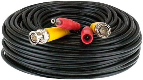 100ft Pre-Made All-in-One BNC Video and Power Cable with Connector for Surveillance CCTV Security Camera Video System, Black