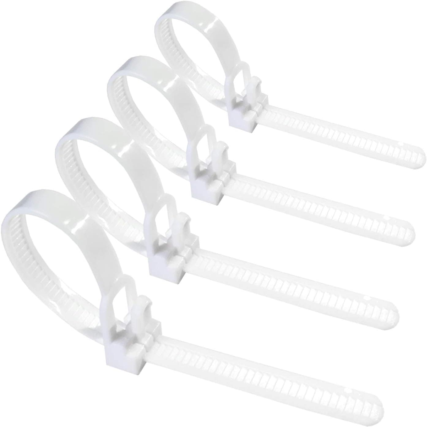 [50 Pieces] Reusable Cable Ties, Canwn Nylon Heavy Duty Zip Ties Mini Flexible Cable Tidies Slipknot Straps(White)