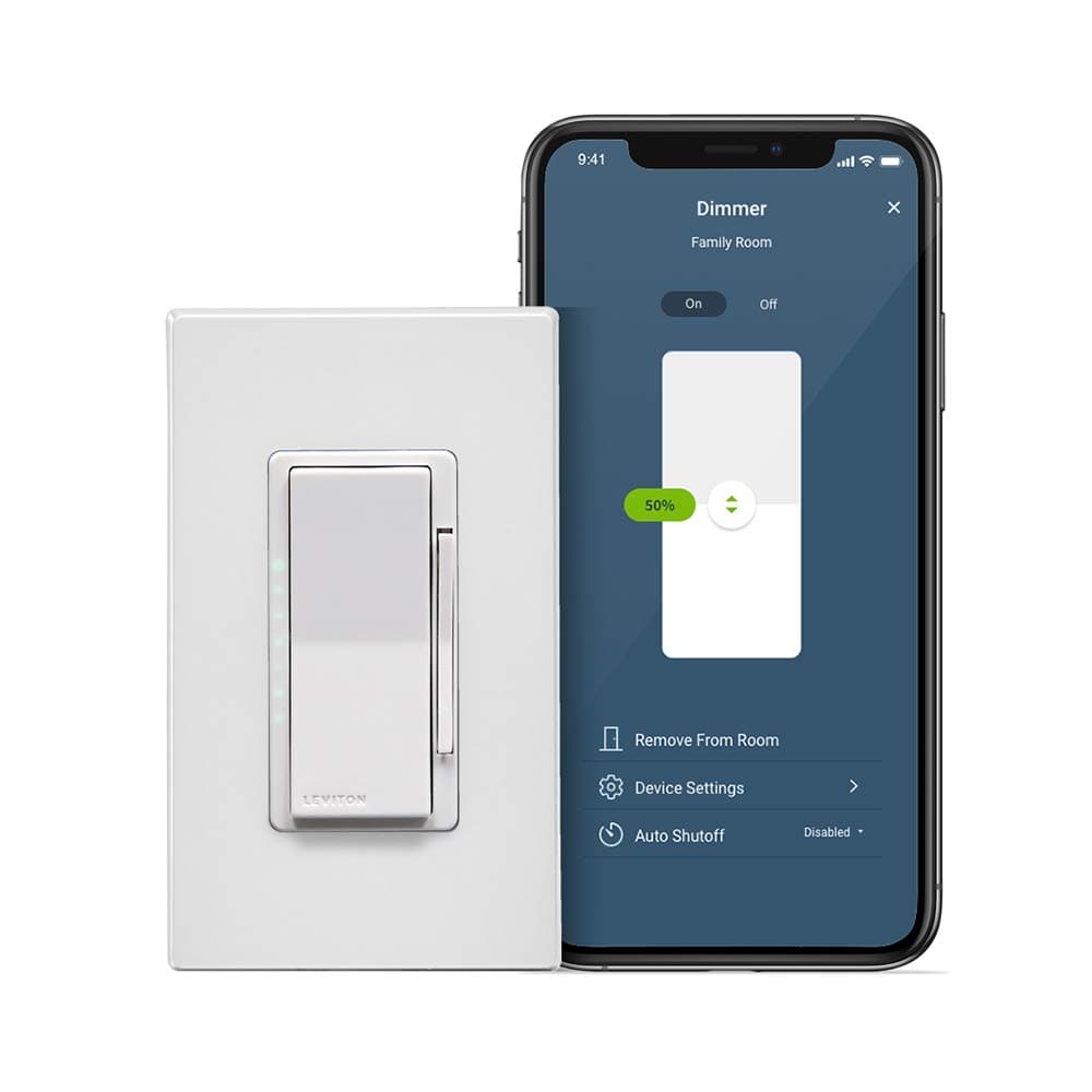 Leviton Decora Smart Dimmer Switch, Wi-Fi 2nd Gen, Neutral Wire Required, Works with My Leviton, Alexa, Google Assistant, Apple Home/Siri & Wired or Wire-Free 3-Way, D26HD-2RW, White
