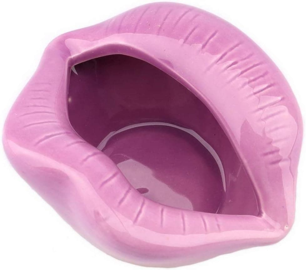 Kepfire European Cute Purple Lips Ashtray Creative Personality Ceramic Ash Tray Home Study Office Coffee Table Decorative