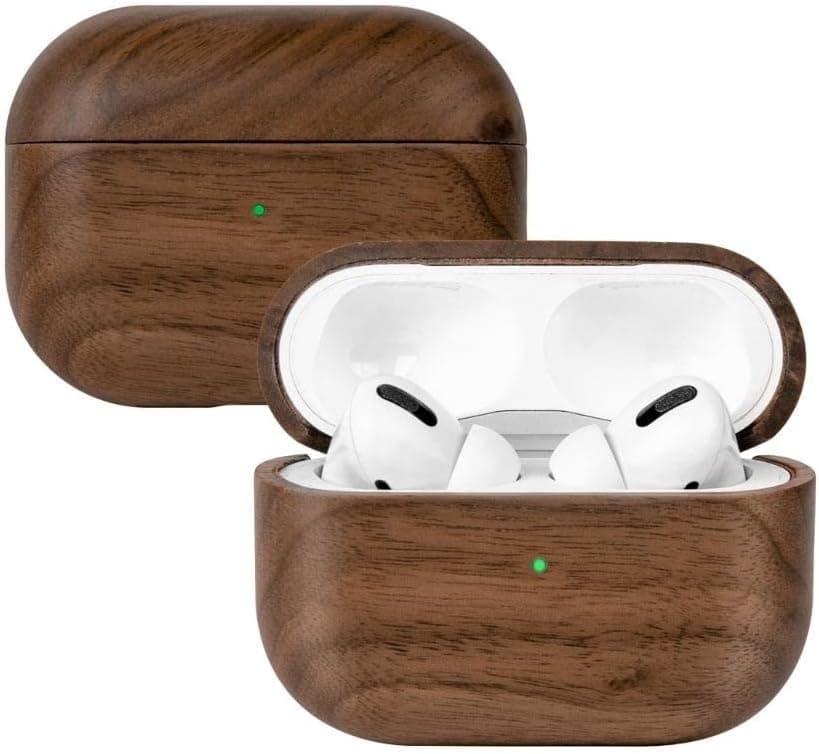 Woodcessories - Sustainable case Compatible with AirPods Pro Cover Wood, Walnut Wood
