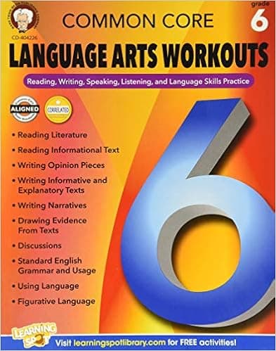 Mark Twain Media | Common Core Language Arts Workouts Workbook | 6th Grade, 64pgs