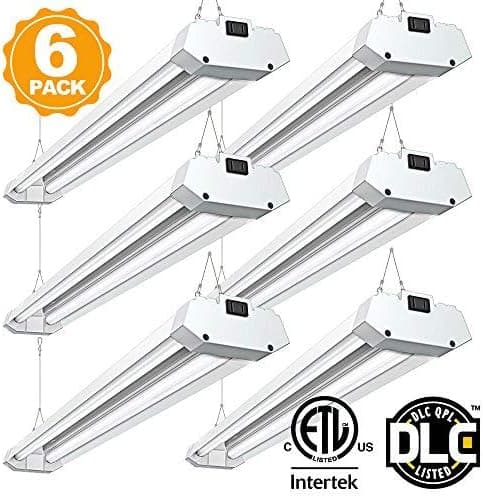 4FT Linkable LED Shop Light for Garage Led Garage Lights 5000K Daylight 4800 Lumens 48 inch Surface and Hanging Mounting for Garage Warehouse - 6 Pack