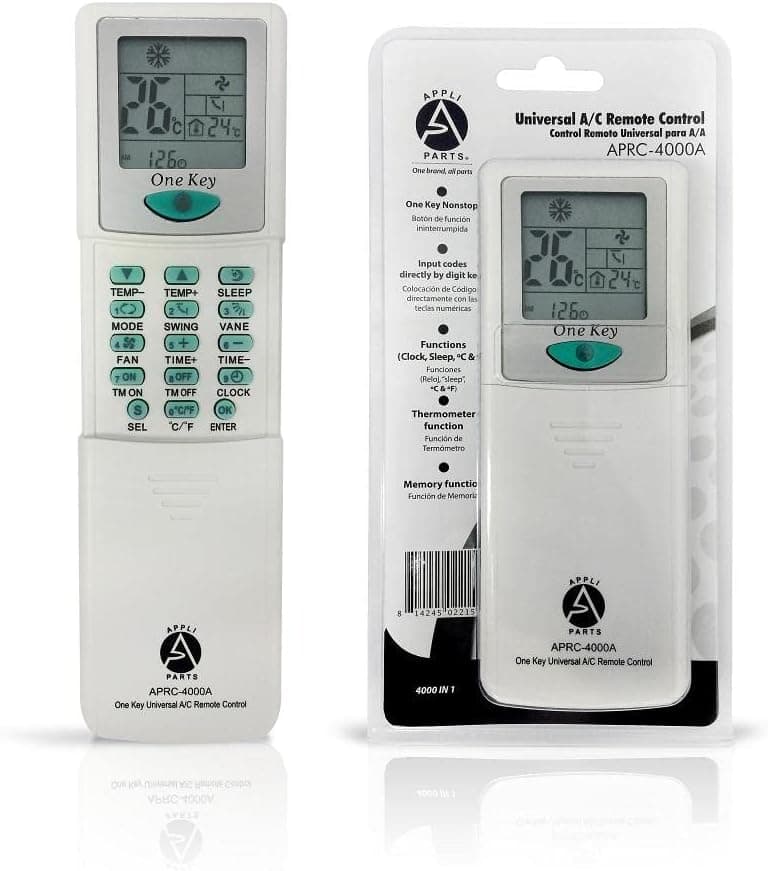 Appli Parts Universal A/C Remote Control, 2 in Lcd, Celsius and Fahrenheit Aprc-4000a (4.000 Frequencies)