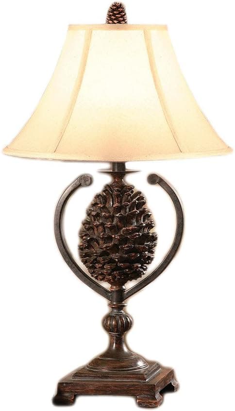 Crestview Collection CVAMP341 Pine Creek Accent Lamp Lighting, Beige