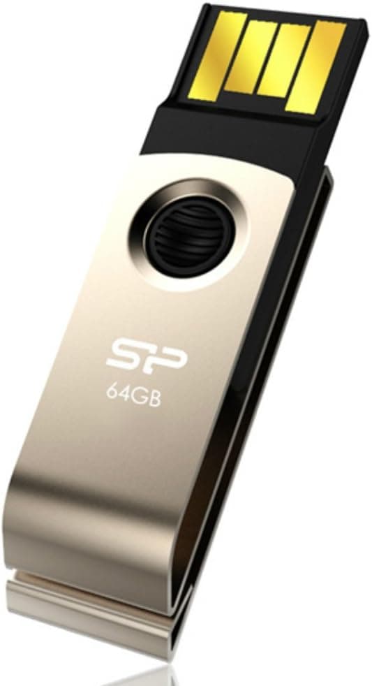 Silicon Power Touch 825 360-degree Swivel/ Paperclip/ Waterproof Design 64GB USB 2.0 Flash Drive (SP064GBUF2825V1C)