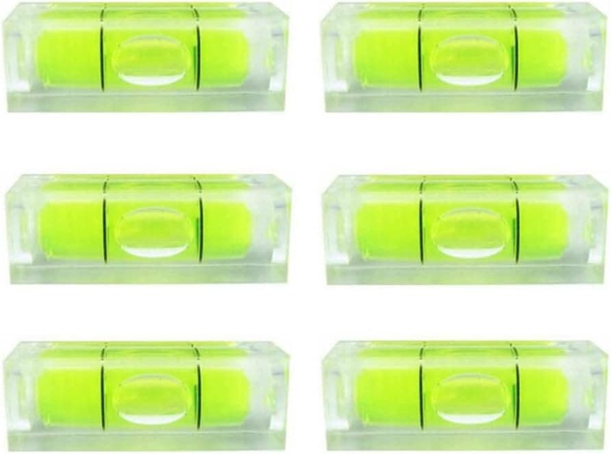 6PCS Small Bubble Level Frame Mural Hanging 10x10x29mm Mini Square Spirit Level Picture Hanging Levels Mark Measuring Instruments Layout Tools