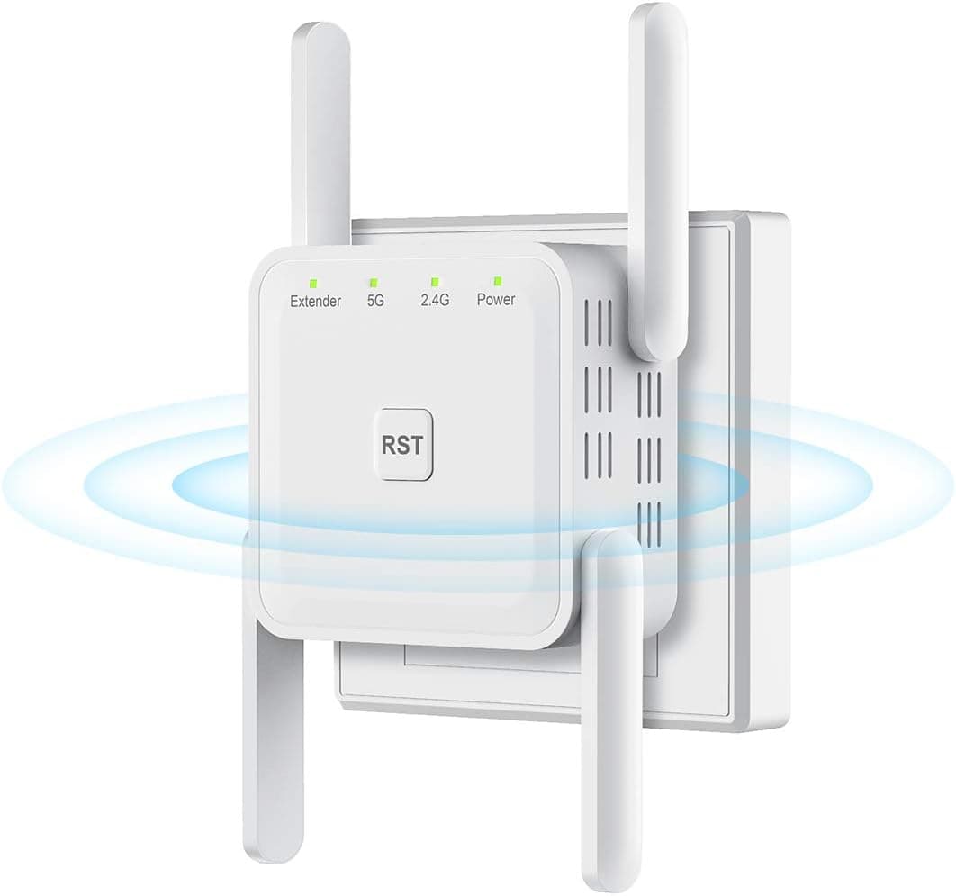 WiFi Range Extender 1200Mbps WiFi Booster AC1200 for The Hourse, Repeater 2.4 & 5GHz Dual Band WPS Wireless Signal Strong Penetrability, Wide Range of Signals(2000FT), Enjoy Gaming