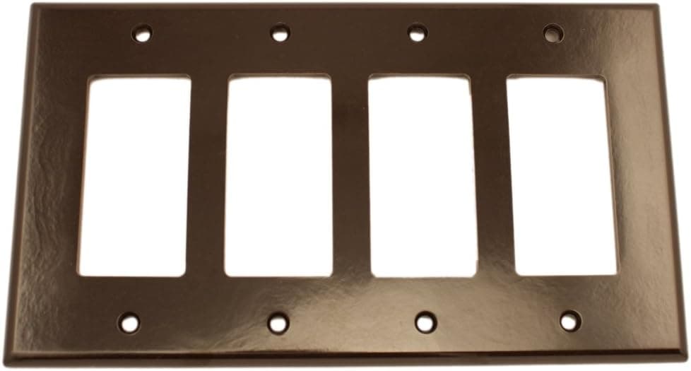 Leviton 80612 4-Gang Decora/GFCI Device Wallplate, Midway Size, Thermoset, Device Mount, Brown
