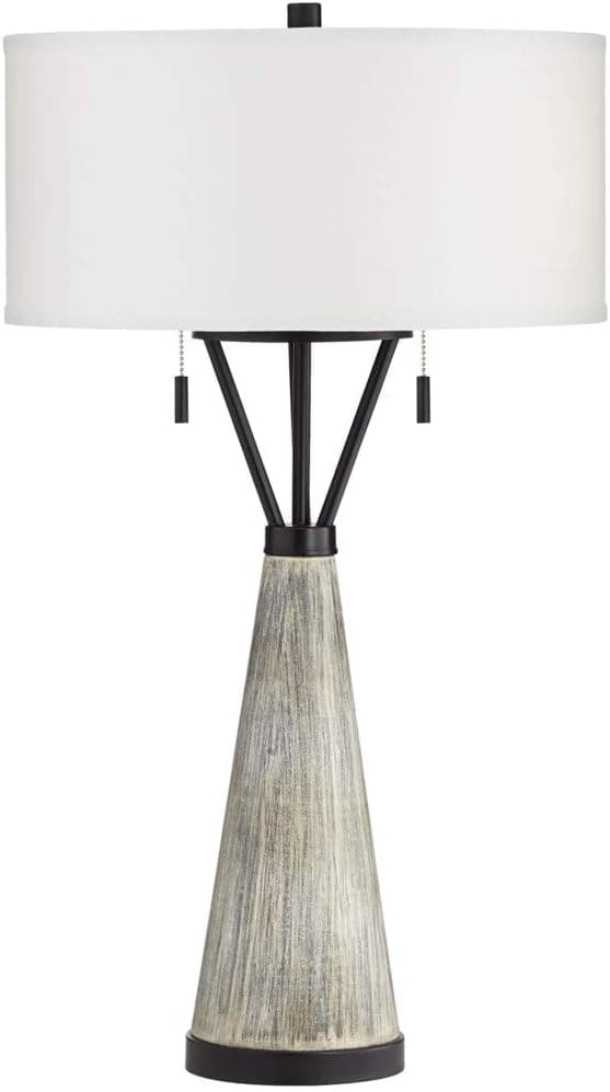 Pacific Coast Lighting Oakland Table Lamp | Farmhouse & Industrial 1-Light 100W Table Lamp in Grey Wash Finish (Table Lamp 17 in L x 17 in W x 29.25 in H)
