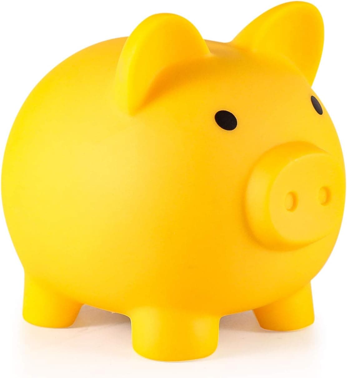Piggy Bank, Unbreakable Plastic Money Bank, Coin Bank for Girls and Boys, Medium Size Piggy Banks, Practical Gifts for Birthday, Christmas, Baby Shower (Yellow)
