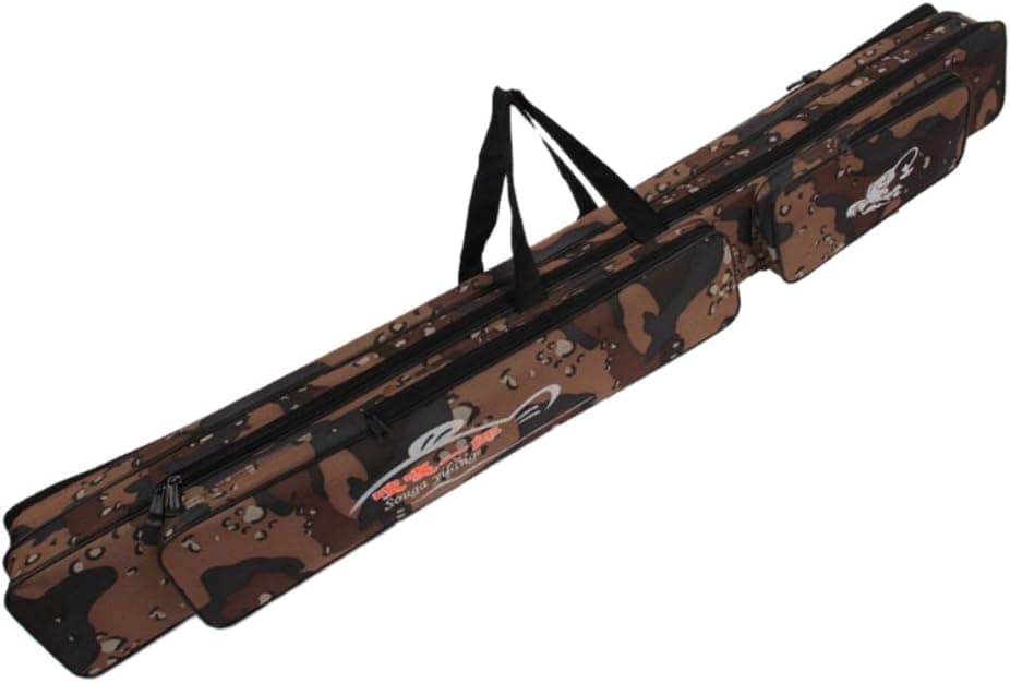 Souga Portable Waterproof Double-Layer Camo Fishing Rod Carrier and Storage Tube Case