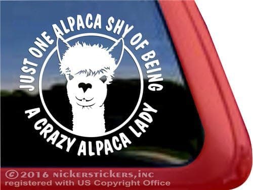 Crazy Alpaca Lady | NickerStickers® Window Decal Sticker