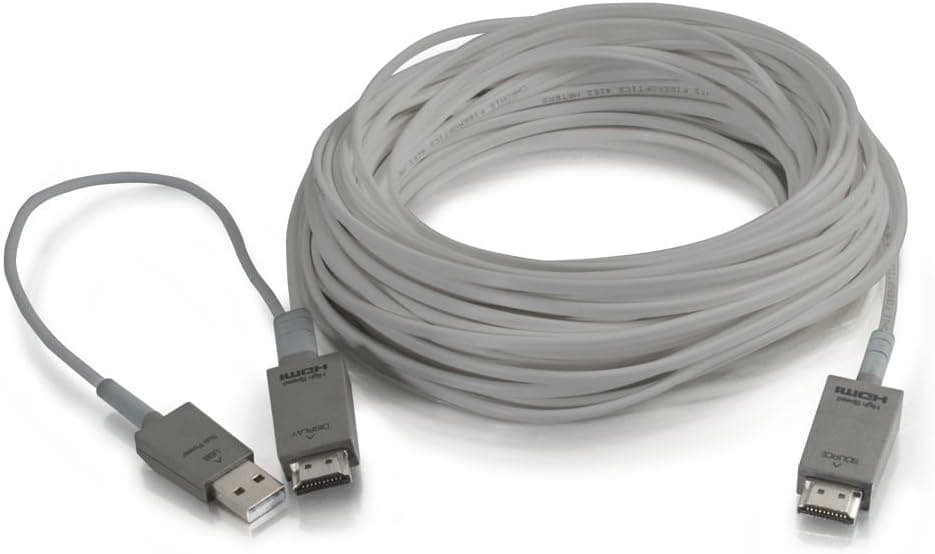 C2G/Cables to Go 41403 TruLink High Speed HDMI Active Optical Cable (AOC) Grey (20 Meters/65.61 Feet)