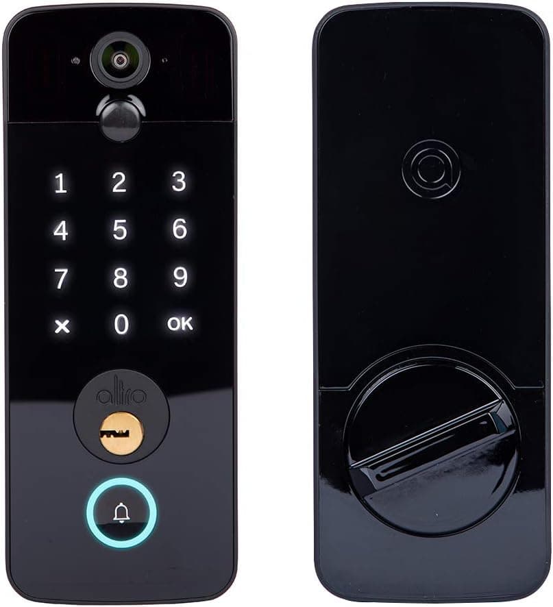 Altro Smart Lock Model X: All-in-1 Smart Lock with HD Video doorbell, Motion alerts, Live View, Keyless Entry Door with Touchscreen keypad, Wi-Fi/Bluetooth, Altrosmart, Smartlock for Front Door