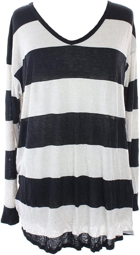 Lucky Brand Women's Plus-Size Striped V-Neck Top