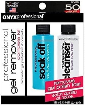 Onyx Professional Nail Polish Remover Kit, Includes Gel & Shellac Nail Polish Remover, Nail Cleanser, Foil Wraps, Sanding Blocks & Salon Wipes