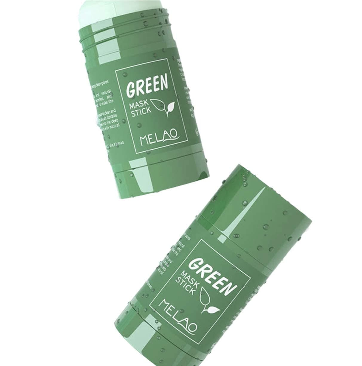 INVJOY 2PCS Green Mask Stick for Face: Deep Clean Oil Control Daily Exfoliating Facial Scrub with Green Tea,Cleansing Facial Clay Mask Stick for All Skin Types