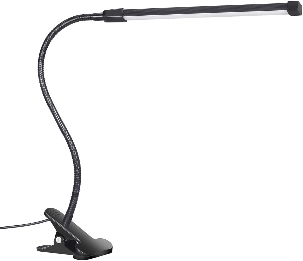 Svance 8W LED Clip Lamp / Desk Light , 3 Modes (Study / Read / Relax), Dimmable with 10 Levels of Brightness (Black)