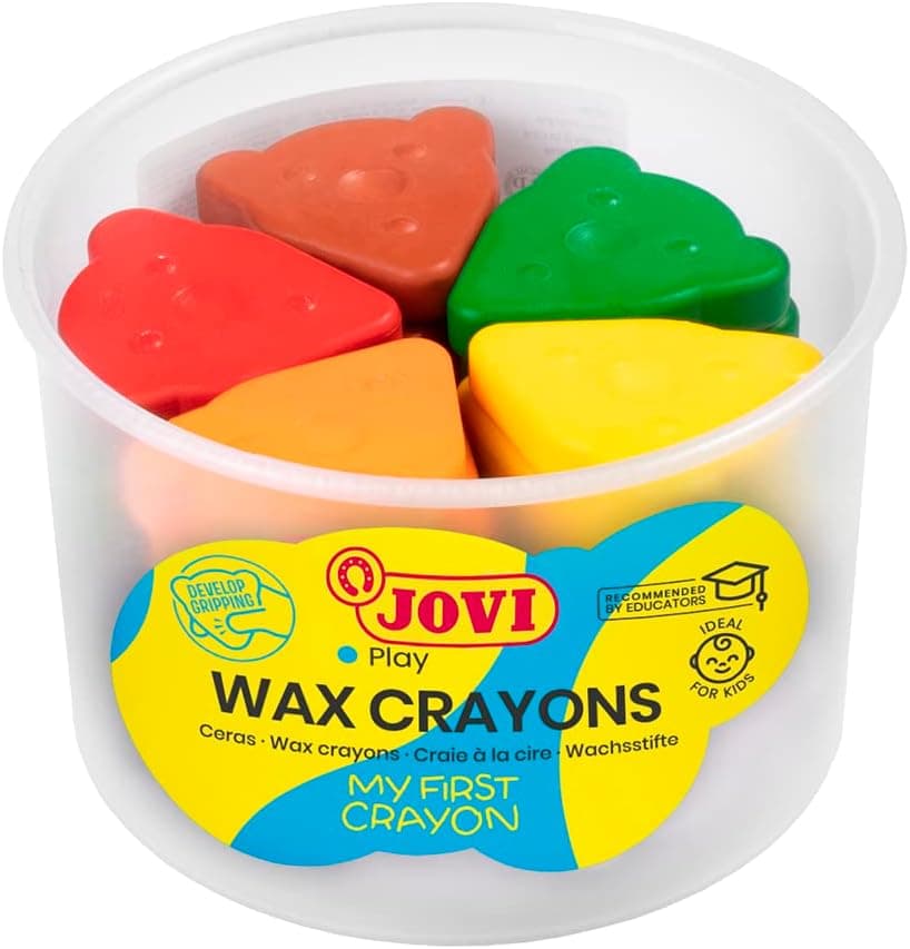Jovi ovi Magic Bear Shaped Crayons, Smooth Coloring with Intense Color Premium Pigments, Multicolor, Set of 30 (3 Each of 10 Colors)
