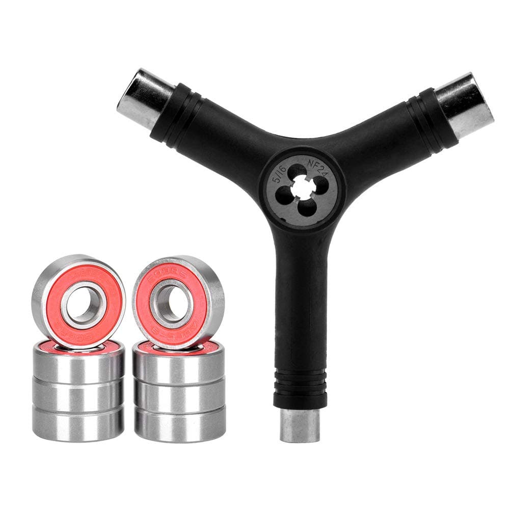 Alouette 8 Pack Skateboard Bearing with Y Skate Tool 608 RS Rolling Bearing for Inline Roller Skates(8 x 22 x 7 mm)