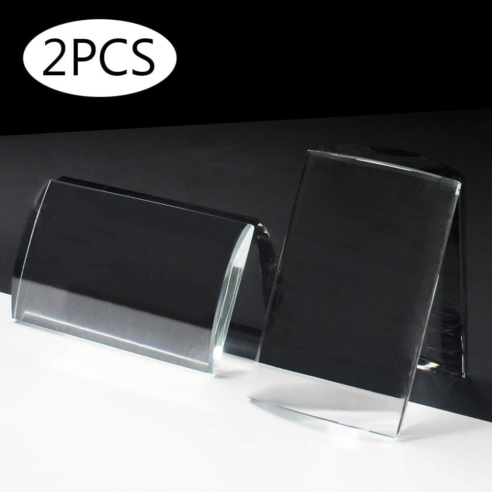 Lash Holder For Eyelash Extensions 2Pcs Professional Individual Eyelash Extension Tray Crystal Pallet For Eyelash (2PCS Glass Curved)
