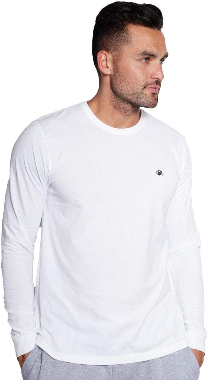 INTO THE AM Premium Long Sleeve Tee Shirts for Men - Soft Crew Neck Fitted T-Shirts S - 3XL