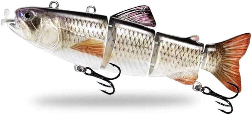 ods lure Robotic Swimming Lure USB Rechargeable LED Light 4-Segement Multi Jointed Swimbait Electric Bait Fishing Tackle