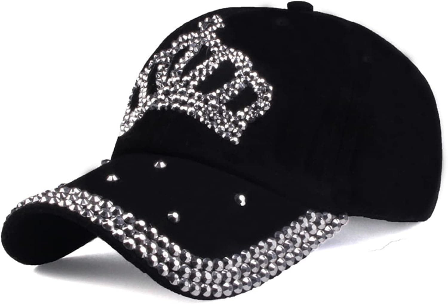 Rhinestone Baseball Cap for Men Women Fashion Sun Hat Adjustable Skull Love Sparkly Bling Hip Hop Golf Snapback Cap