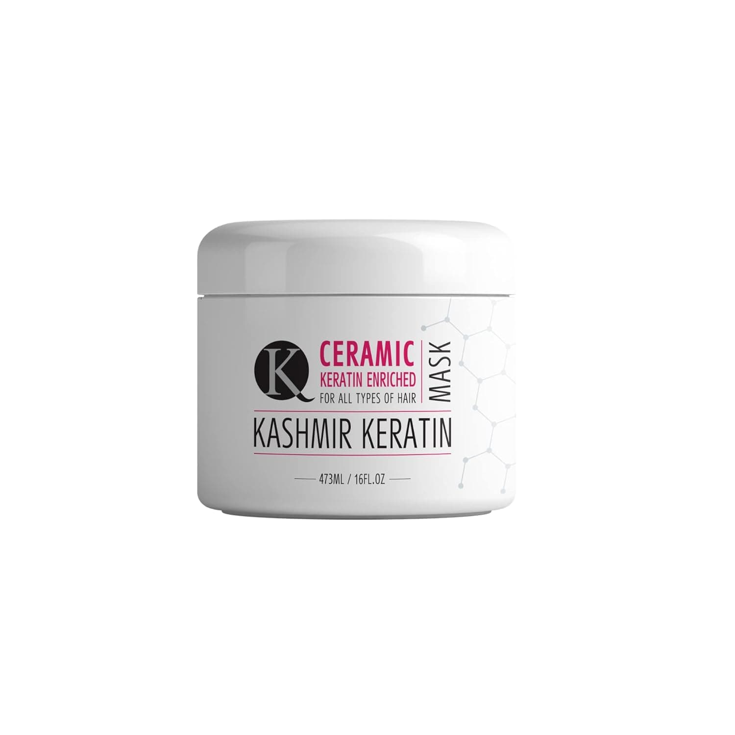 Kashmir Keratin Enriched Ceramic Mask For All Types of Hair Sulfate and Paraben Free (16 oz)