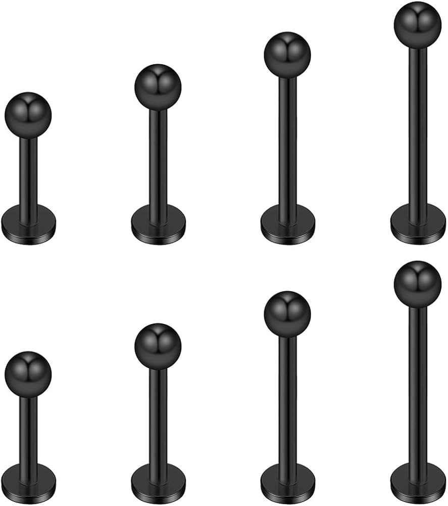 Ruifan 14G Labret Monroe Lip Ring Helix Earring Tragus Cartilage Piercing Jewelry 8PCS