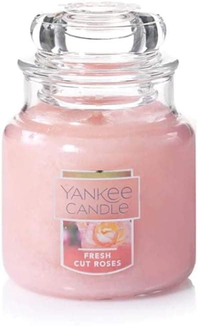Yankee Candle Fresh Cut Roses Small Jar Candle, Floral Scent
