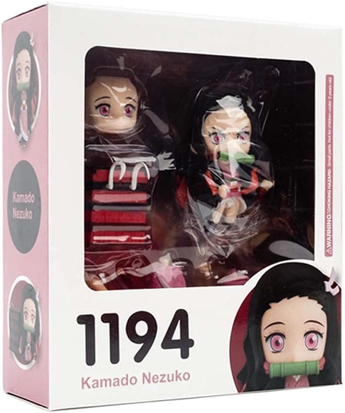 UKAKA Demon Slayer Action Figure, Kamado Nezuko Figure Kimetsu No Yaiba Cute Q Version Nendoroid for Birthday Gifts Decorations Collections (Kamado Nezuko)