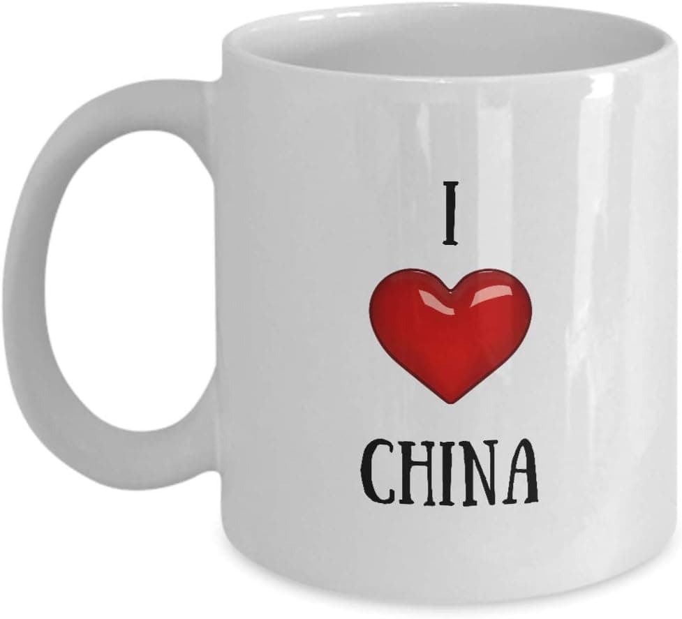 Playful Fox I Love China Coffee Mug With Name China Mug Birthday Gifts for China Cup 11oz PFX42B